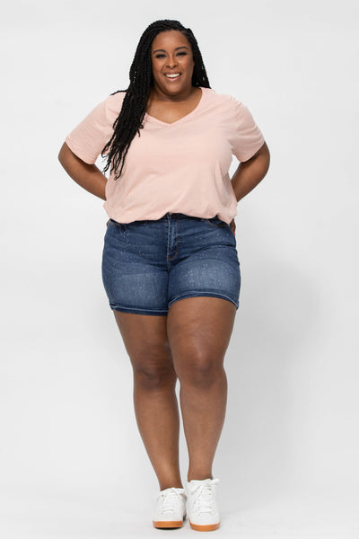 150081 Pantalones cortos de mezclilla azul Marley Galaxy Splash Judy - ¡Reg & Plus!