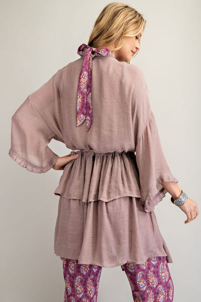 3297   Jerzee 3/4 Sleeve Kimono