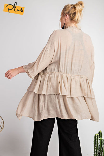 3297   Jerzee 3/4 Sleeve Kimono
