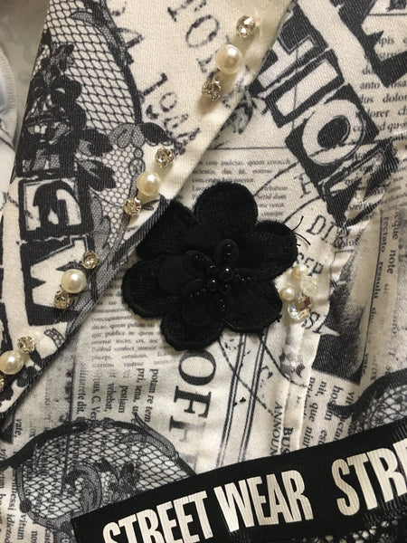 TR-235 Tricotto Newspaper Print Jacket