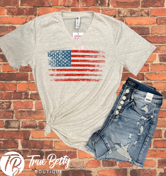 66283 Camiseta gráfica con bandera vintage de Lisa