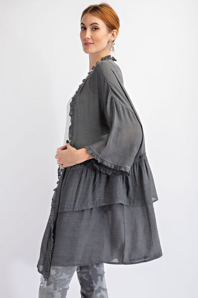 3297   Jerzee 3/4 Sleeve Kimono
