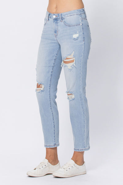 Jessica Mid-Rise Destroyed Boyfriend Judy Blue Jeans