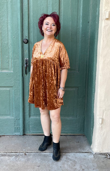 Meadow Ice Velvet Mini Dress/Tunic