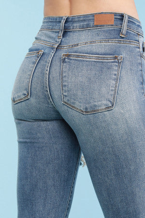 82137 Penny Vaqueros ajustados, ajustados y con parches desgastados