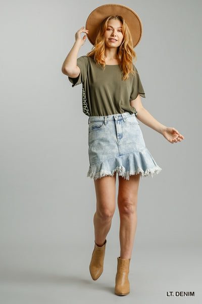 4106 Everly 5-Pocket Non-Stretch Denim Skirt