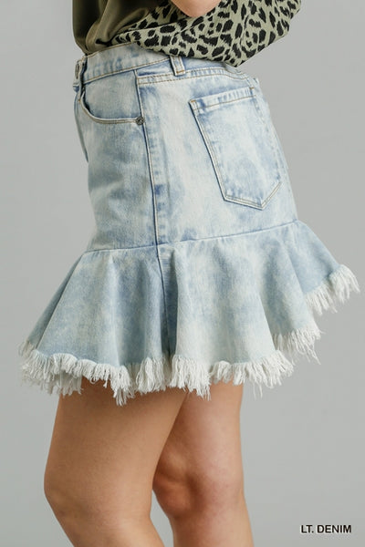 4106 Everly 5-Pocket Non-Stretch Denim Skirt