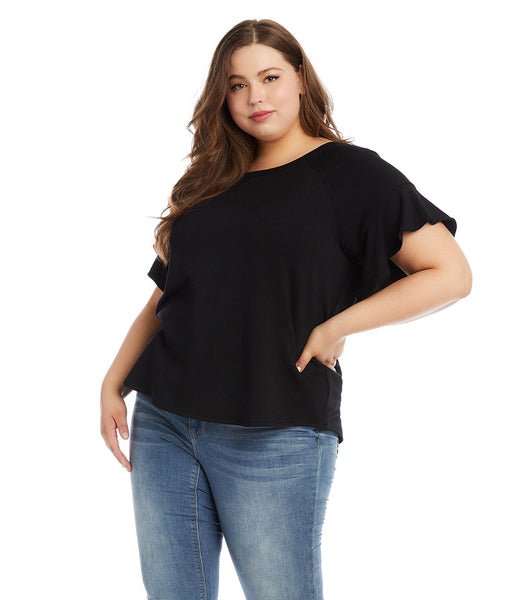 1L24177W Karen Kane Desert Breeze Ruffle Sleeve Top