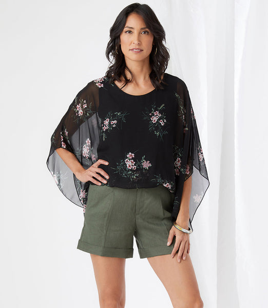 2L26545W Blusa tipo bufanda Shayne - ¡Solo tallas grandes!