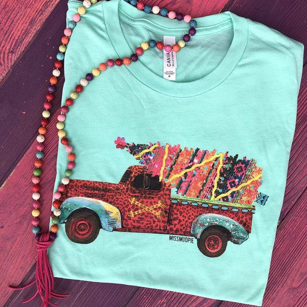 7676 Camión Leopard X-mas con Serape Camiseta gráfica