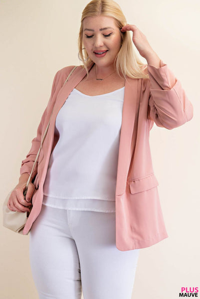 5524 Blazer forrado con mangas fruncidas Traci - ¡Reg & Plus!