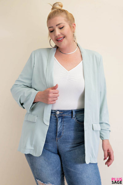 5524 Blazer forrado con mangas fruncidas Traci - ¡Reg & Plus!