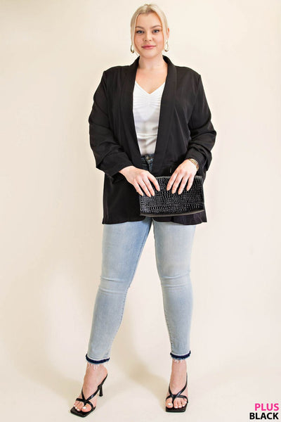 5524 Blazer forrado con mangas fruncidas Traci - ¡Reg & Plus!