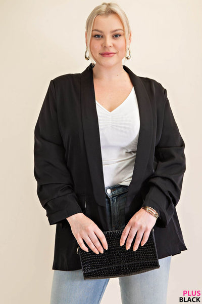 5524 Blazer forrado con mangas fruncidas Traci - ¡Reg & Plus!
