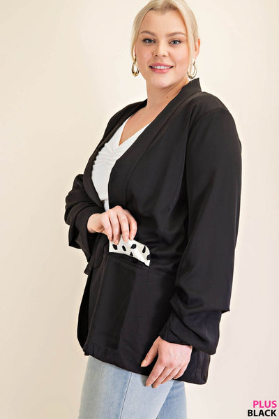 5524 Blazer forrado con mangas fruncidas Traci - ¡Reg & Plus!