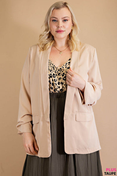 5524 Blazer forrado con mangas fruncidas Traci - ¡Reg & Plus!