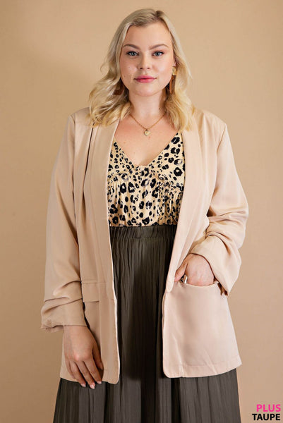 5524 Blazer forrado con mangas fruncidas Traci - ¡Reg & Plus!