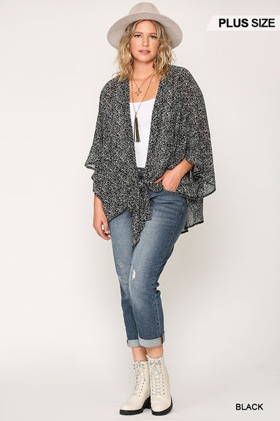 1950 Moore Chiffon Wide Sleeve Kimono w/ Front Tie