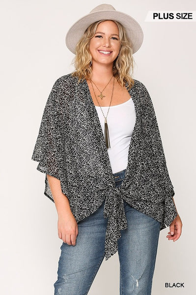 1950 Moore Chiffon Wide Sleeve Kimono w/ Front Tie