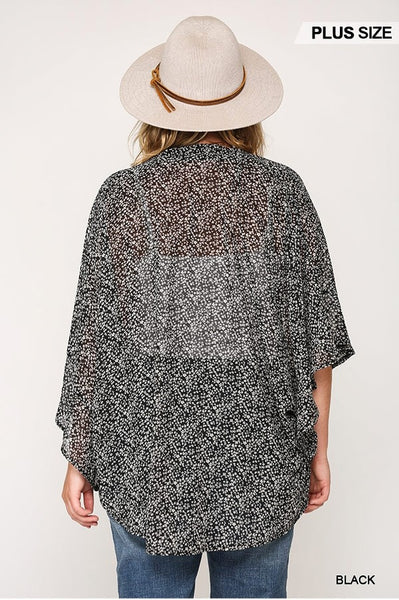 1950 Moore Chiffon Wide Sleeve Kimono w/ Front Tie