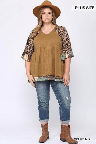 2153 Libby Knit Mixed Print Top