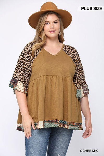 2153 Libby Knit Mixed Print Top