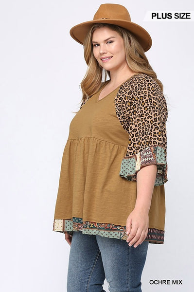 2153 Libby Knit Mixed Print Top