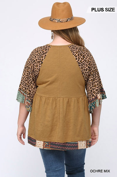 2153 Libby Knit Mixed Print Top