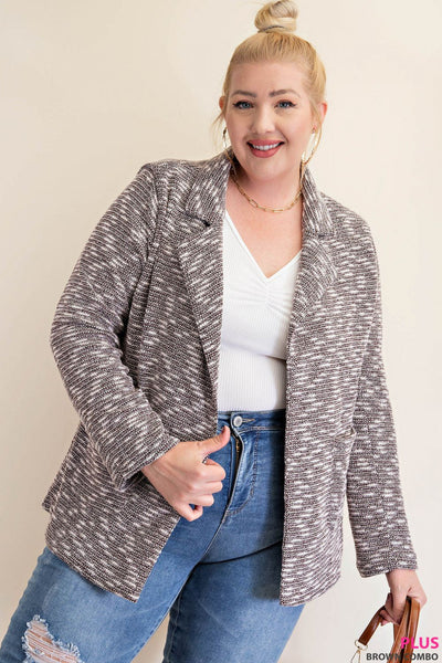 6188 Lezlie Blazer de punto texturizado de dos tonos