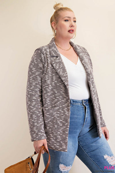 6188 Lezlie Blazer de punto texturizado de dos tonos