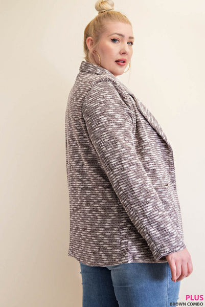 6188 Lezlie Blazer de punto texturizado de dos tonos
