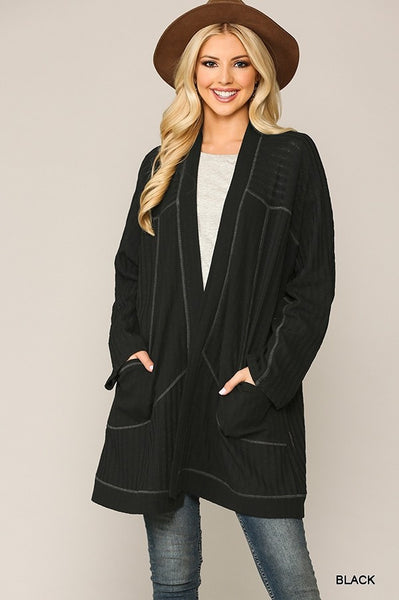 1507 Khloe Soft Rib Knit Cardigan