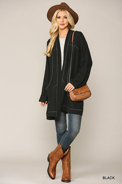 1507 Khloe Soft Rib Knit Cardigan
