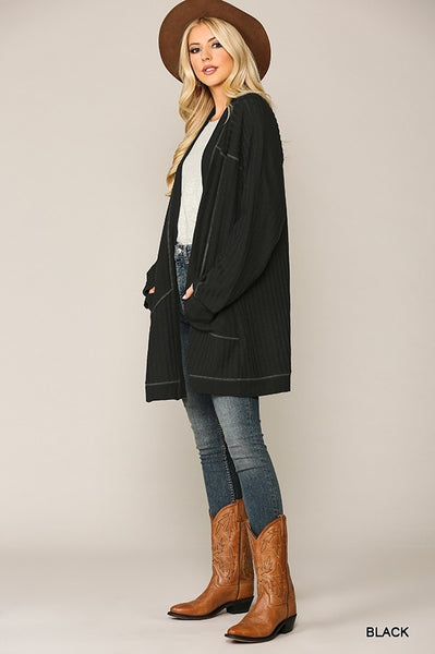 1507 Khloe Soft Rib Knit Cardigan