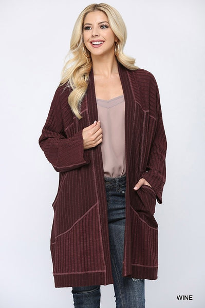 1507 Khloe Soft Rib Knit Cardigan