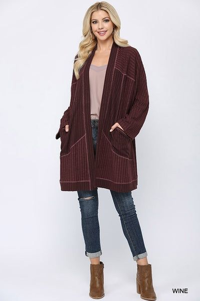 1507 Khloe Soft Rib Knit Cardigan