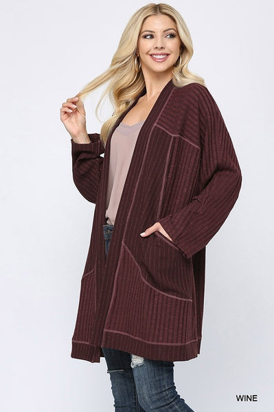 1507 Khloe Soft Rib Knit Cardigan