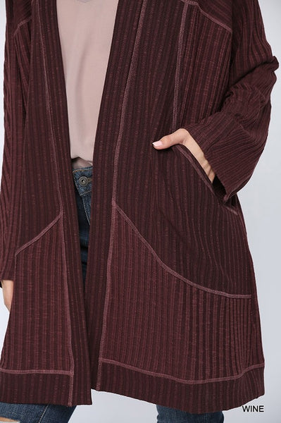 1507 Khloe Soft Rib Knit Cardigan