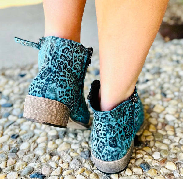 Botas de leopardo turquesa Very G Divine