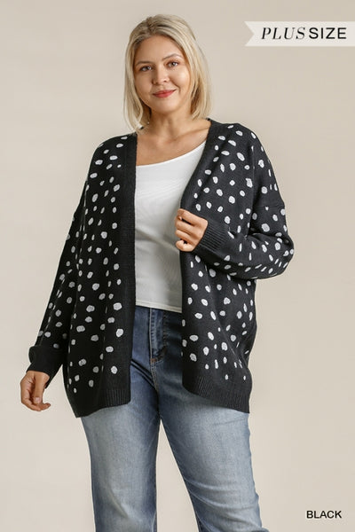 6075 Stormi Polka Dot Hand-Stamped Sweater Cardigan - Reg & Plus!