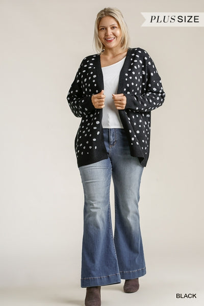 6075 Stormi Polka Dot Hand-Stamped Sweater Cardigan - Reg & Plus!