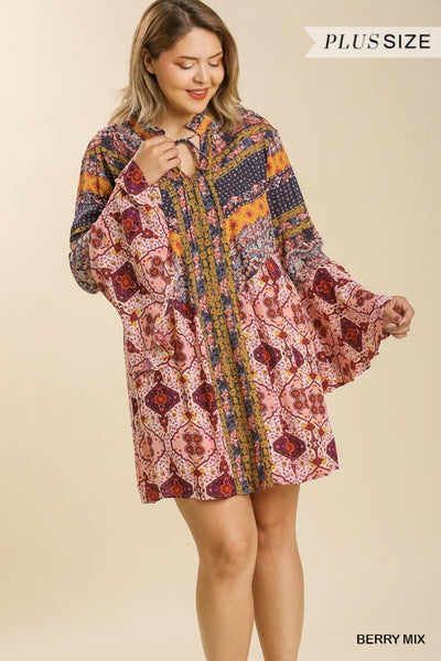 Brittney Boho Patchwork Dress - Reg & Plus! – True Betty Boutique