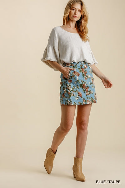 2723 Kendra Floral Skirt