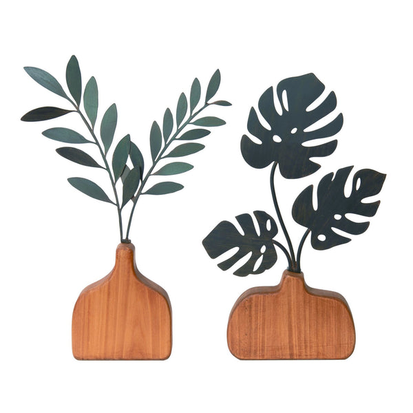 Wood Faux Vase Decor