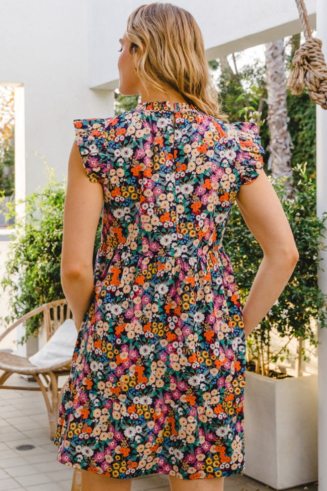 Lauren Floral Ruffled Cap Sleeve Mini Dress - ONLINE EXCLUSIVE!