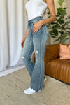 Tandi Mid-Rise Tummy Control Destroy Flare Judy Blue Jeans - ONLINE EXCLUSIVE!