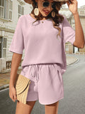 Kelsie Waffle-Knit Half Sleeve Top and Shorts Set - ONLINE EXCLUSIVE!