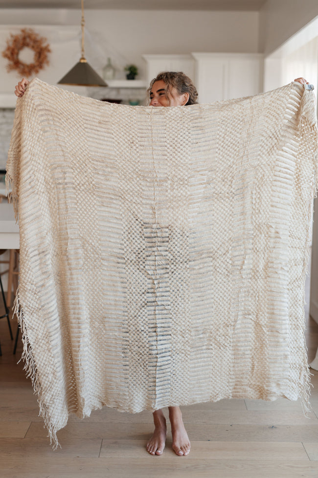 Graham Blanket Single Cuddle Size in Beige - ONLINE EXCLUSIVE!