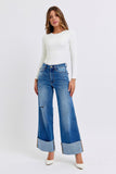 Bekah Distressed Hi-Rise Wide Leg Judy Blue Jeans - ONLINE EXCLUSIVE!