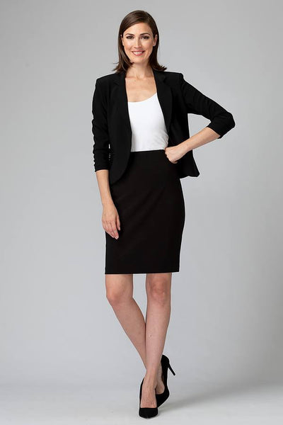 Black 2-Piece Formal Pencil Skirt Suit – SandraBlush